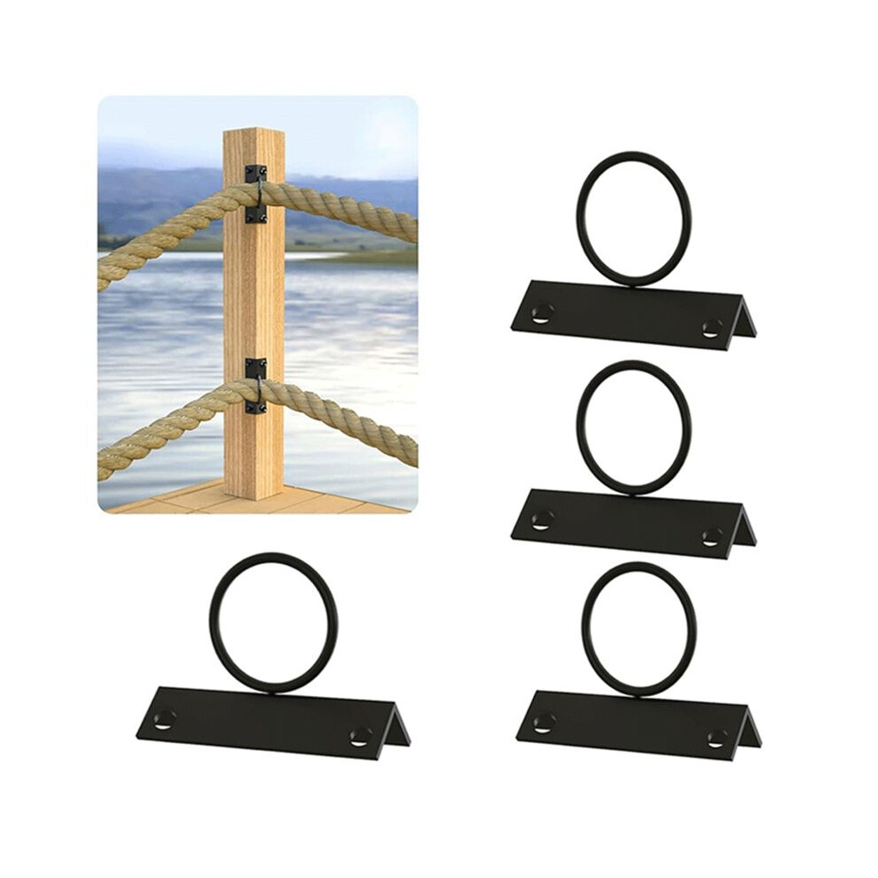 4Pack 2Inch Rope Support Holder For Corner Post Drop Ring Brackets Stainless Steel Decorative For Hemp Rope Fencing 4712494421990