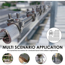 20Pcs M6 Wire Rope Clamps, Stainless Steel Cable Clamps Wire Rope Thimble U Bolt Saddle Fastener