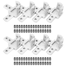 8-Paquet Connecteur de Support de Coin de Bout 3 Voies Série 3030,Avec Vis Pour Profilé D'Extrusion En Aluminium Fente T 8Mm Norme