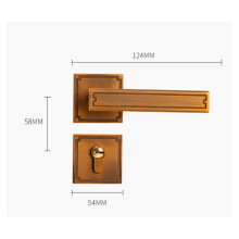 Cerradura de Puerta de Estilo Chino, Manija de Madera, Interior Silencioso, para el Hogar, Dormitorio, Estilo Retro A