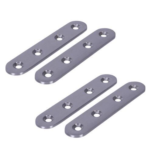 Flat Stainless Steel Repair Mending Fixing Plate Brackets Support 4pcs
