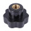 4X M10 10mm Dia Thread Black Plastic Star  Clamping Knob Grip 7