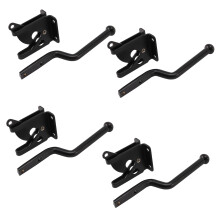 4X Self Locking Gate Automatic Heavy Force Lever Fence Gate Lock for Wood Fence Gate Door Latches Steel Black