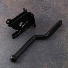 4X Self Locking Gate Automatic Heavy Force Lever Fence Gate Lock for Wood Fence Gate Door Latches Steel Black