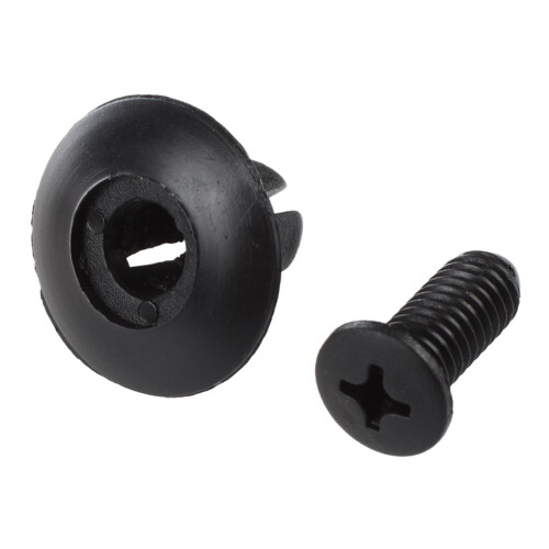 40 Pcs 8mm Hole Push in Expanding Screw Panel Clips Plastic Rivet Black 1