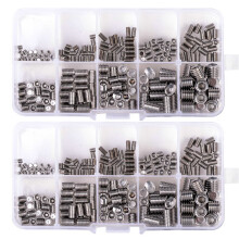 400Pcs 304 Stainless Steel Grub Screws Hex Socket Screw Assortment Kit Set M3/M4/M5/M6/M8