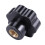 4X M10 10mm Dia Thread Black Plastic Star  Clamping Knob Grip 5