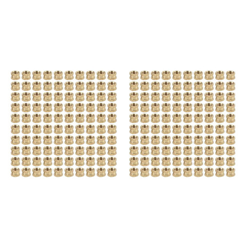 M3 x 3mm Female Thread Brass Knurled Threaded Insert Embedment Nuts 200PCS