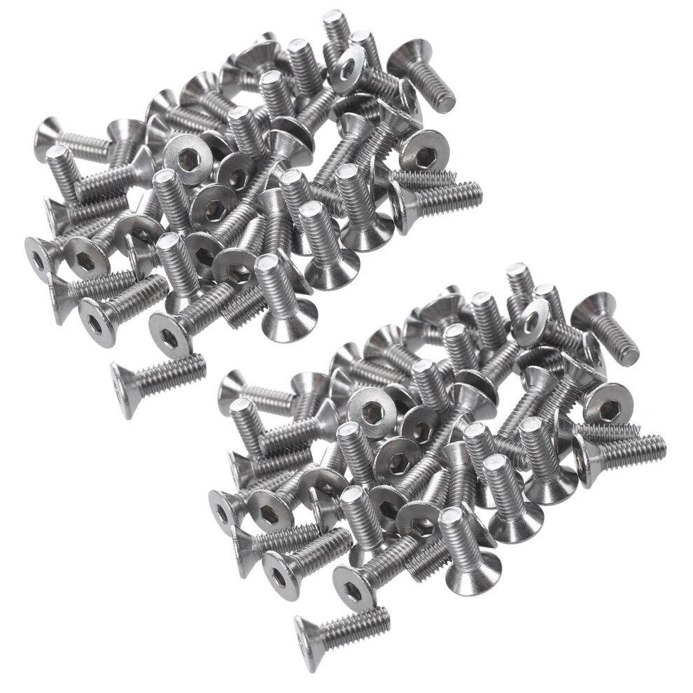 100 Pcs Stainless Steel Countersunk Screws, Hexagon Socket Hex Key Bolts M4 X 12Mm 4711324461755