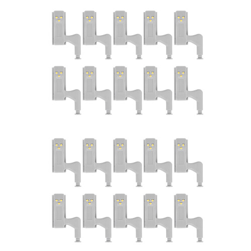 20Pcs Cabinet Cupboard Wardrobe LED Hinge Light  Sensor Lamp Warm White 1