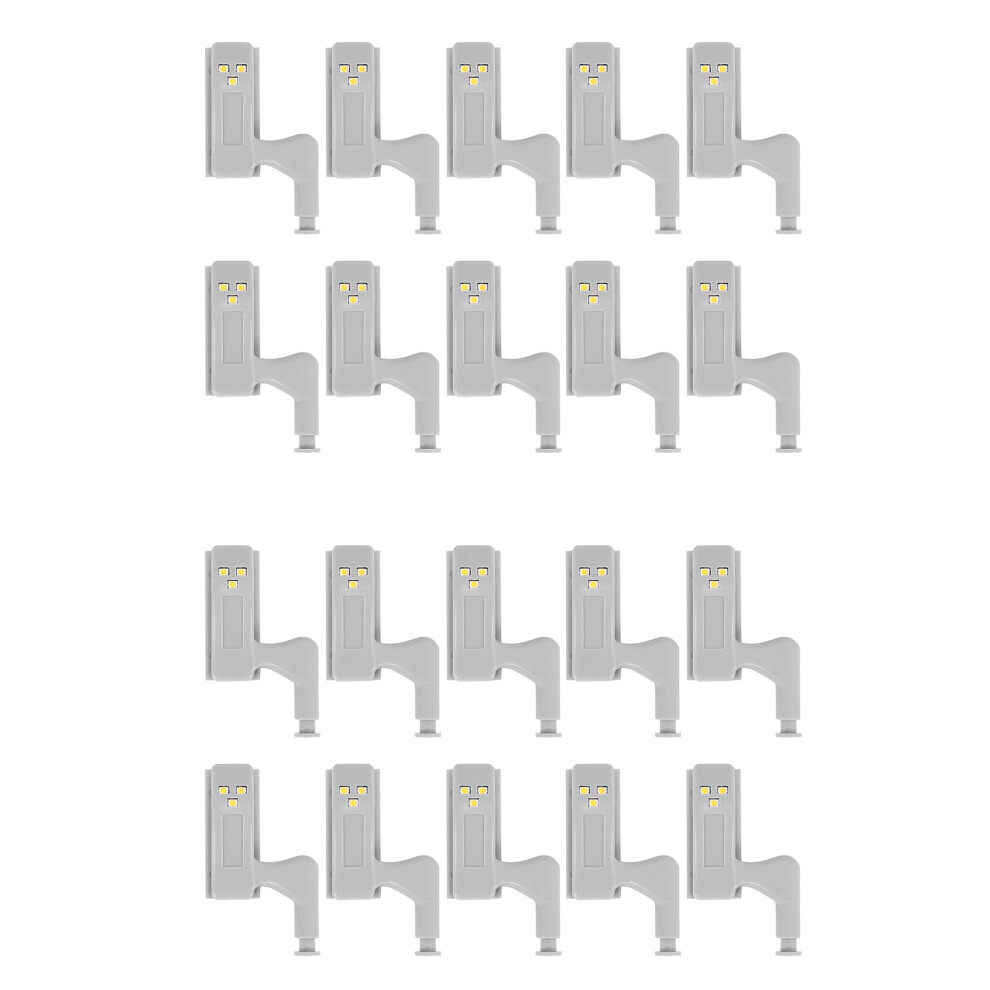 20Pcs Cabinet Cupboard Wardrobe Led Hinge Light Sensor Lamp Warm White 4712048830872