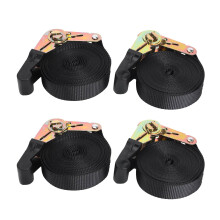 4x Correas de Trinquete de 20 Pies, 6 M x 25 mm, Correa de Trinquete Sin Fin, Correa de Hebillas de Leva Resistente