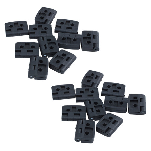 20 Pezzi Cerniere Rinforzate in Plastica Nera da 40 mm x 30 mm