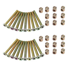 2X Hex Socket Cap Screws Furniture Bolt with Threaded M 6x55 MM Nuts Dowel Slotted Furniture Nut