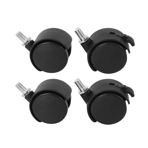 Set of 8 Screw in Caster Wheels - 2 with Lock Function 1