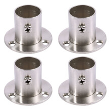 4X Placard Penderie 22mm Dia Pipe Hanging Rail Rod End Support Support