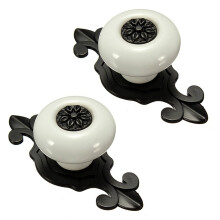 2X Vintage Maniglie in Ceramica Porta Armadio Armadio Armadio Armadio Tirare Maniglia Bianco + Nero
