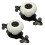 2X Vintage Ceramic Door Knobs Drawer Cabinet Cupboard Wardrobe Pull Handle White+Black 1