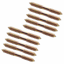 Tornillo de Fijación de Muebles de Madera Una Madera de Doble Extremo M8 x 70 mm TORNILLO 10 Piezas