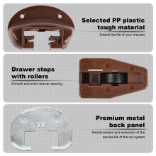 5Sets Replacement Drawer Track Slide Kit,Track Drawer Guides Furniture Parts for Dressers,Hutches and Nightstand Drawer