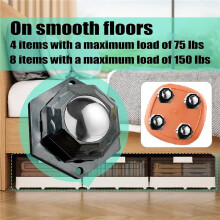 Caster Wheels for Small Appliances, 360Rotation Caster Wheels, Stainless Steel Rollers Universal Wheel 16Pcs Black