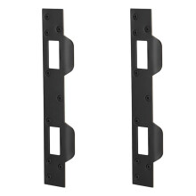 Gâche de Porte à Double Trous, Plaque de Renfort de Loquet Robuste pour PoignéE de Porte et PêNe Dormant (2 PièCes, Noir)