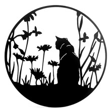 Metalen Zwarte Katten Silhouet Decor Gesneden Muur Kunst Elegante Katten Dame Geschenken Zwarte Katten Decor voor Kattenliefhebbers Katten Muur Decor