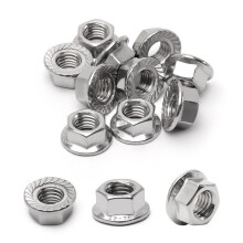 Paquet de 16 éCrous Hexagonaux à DenteléE M10, éCrous à Hexagonale M10-1,5 Mm, éCrous de Remplacement pour MéCanisme de Bricolage