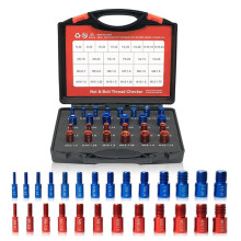 VéRificateur de Filetage D'éCrous et de Boulons (Rouge et Bleu) Jauge de Taille D'éCrou et de Boulon - Jauge de Filetage Assemblé MéTrique de 14