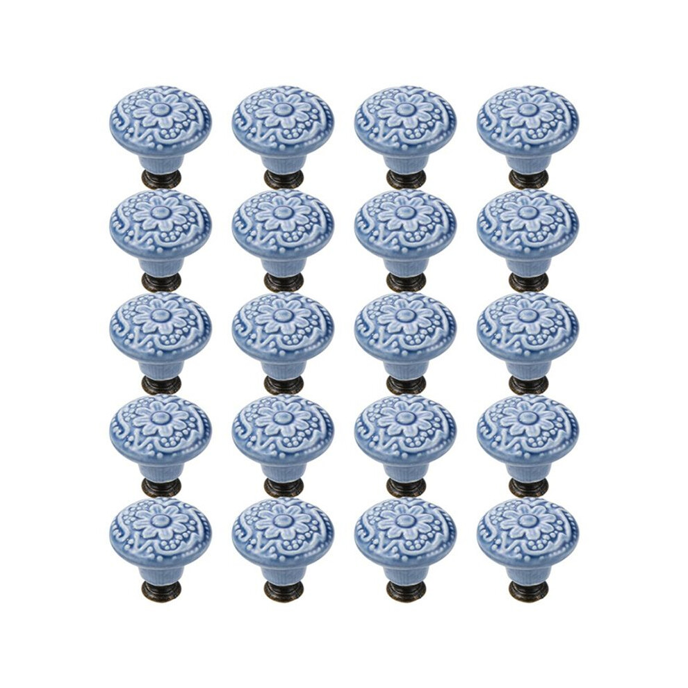 20 Pcs Drawer Pull Handles Round Cabinet Knobs Vintage Ceramic Door Knobs For Closet Cupboard Wardrobe Dresser 4712272210471