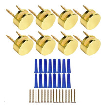 3-5mm Frameless Mirror Mounting Hardware 8 Pack Dual-Screw Fixing Mirror Mounting Kit with Screws and Anchors Golden