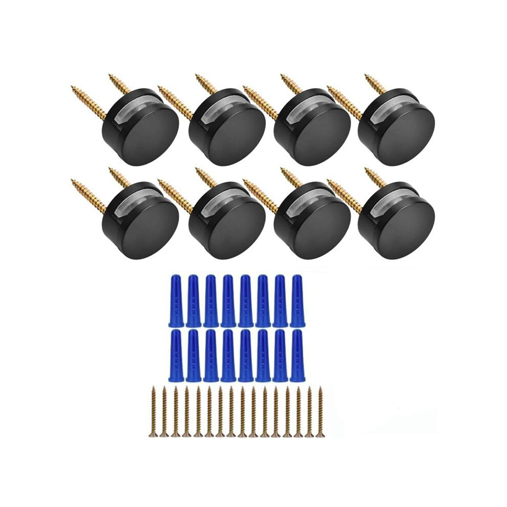 3-5Mm Frameless Mirror Mounting Hardware 8 Pack Dual-Screw Fixing Mirror Mounting Kit With Screws And Anchors Black 4711414525060