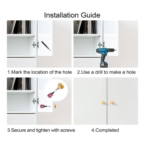 12-Pack Gold Cabinet Knobs - Brushed Gold Hardware, Dresser Drawer Knobs, Cabinet Hardware with Screwdriver 2