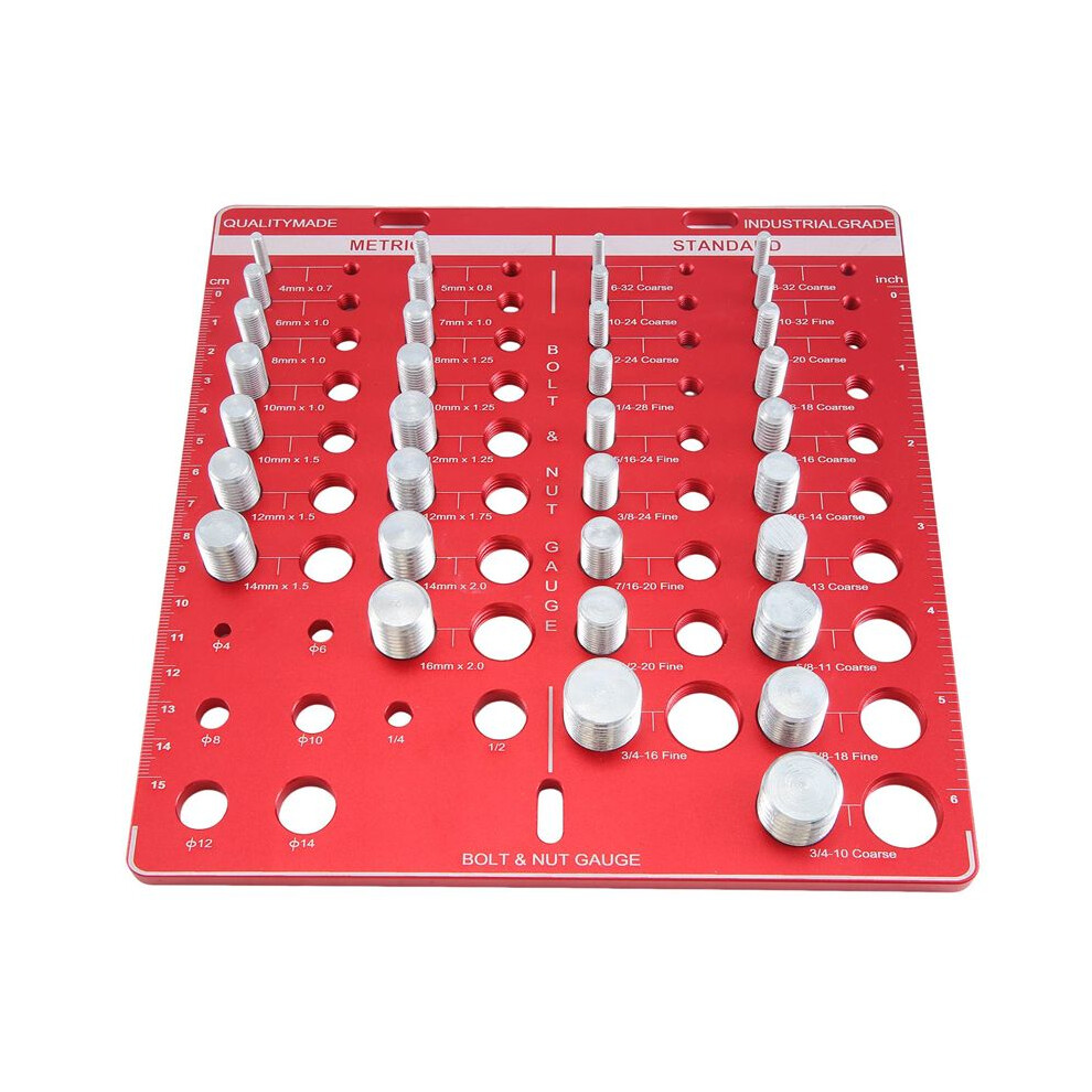 34Hole Nut And Bolt Thread Checker,Thread Checker,Bolt Size And Thread Gauge Identifier,Ruler With Inches And Centimeter 4713140811844