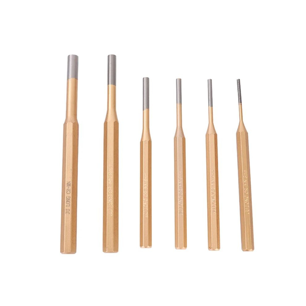 6Pcs 3-8Mm Cylindrical Punch Chisel Alloy Steel Steel Round Center Punch Chisel Percussion Punch Needle Hand Tools 6031605518243
