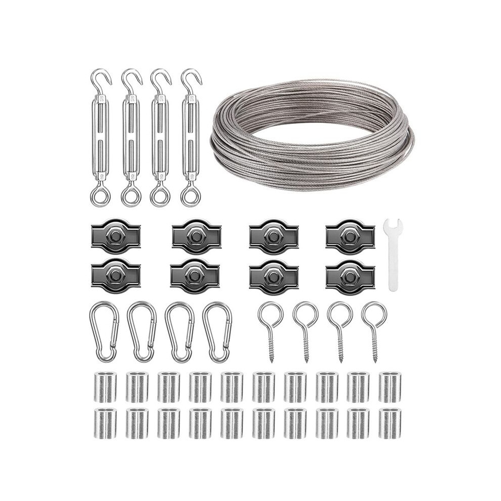 30M 2Mm Wire Rope,Stainless Steel Garden Wire,With Turnbuckle Wire Tensioner,For Climbing Plants,Fence,String Lights 4713517884655