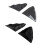 For  Corvette C8 2020-2023 Car Rear Triangle Window Shutters Triangle Sunshade Modified Black 5