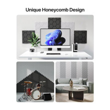 15 Pack Soundproof Wall Panels 12X12X0.4Inch Self-Adhesive Sound Absorbing Panel Sound Proof Panels White