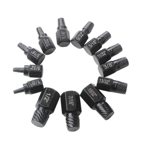 13Pcs Screw Extractor Kit Damaged Screw Remover Set Easy Out Drill Bits Broken Bolt Stud Remover Screw Extractor Set 2