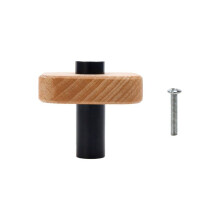 Wood Knobs,6Pcs Natural Wooden Dresser Drawer Knobs Kitchen Cabinet Pulls Handles Square Drawer Dresser Cabinet Handle