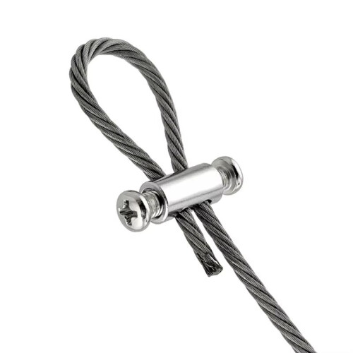 20PCS for 2/3mm Adjustable Wire Rope Clip Double Hole Cable Clamp Thread Locker Clamps Screw Fixing Hardware Accessories 2