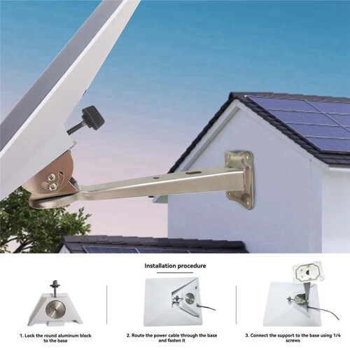 Wall Mount Bracket Kit for Starlink  with Bracket Pipe 1/4 Screw Adapter Multi-Angle Adjustment Ethernet Antenna 2