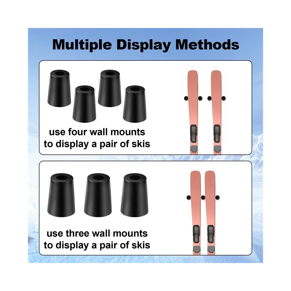 4-Piece Vertical Ski Hanger With Screw Expansion Anchors Vertical Ski Storage To Safely Store And Display Your Skis A 4711867521695