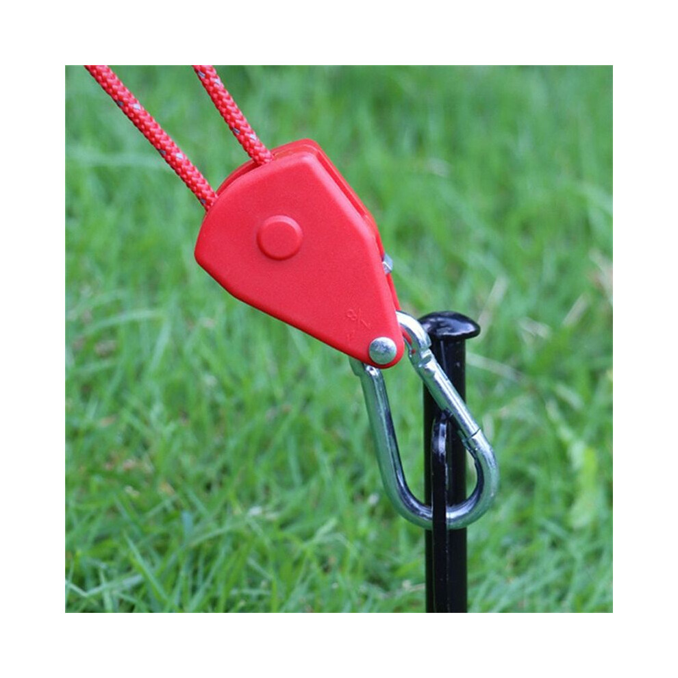 6Pcs 4Mm Camping Tent Tie Down Rope Tightener Fastening Wind Rope Buckle Awning Rope Hook Tie Down Strap Orange 4711783477816