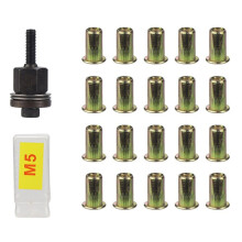 21pcs Rivet Nut Tools Hand Rivet Nut Simple Installation Manual Riveter for Rivnuts Tools for Nuts M5