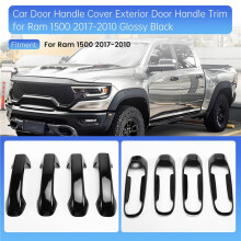Car Door Handle Cover Exterior Door Handle Trim for Ram 1500 2017-2010 Glossy Black