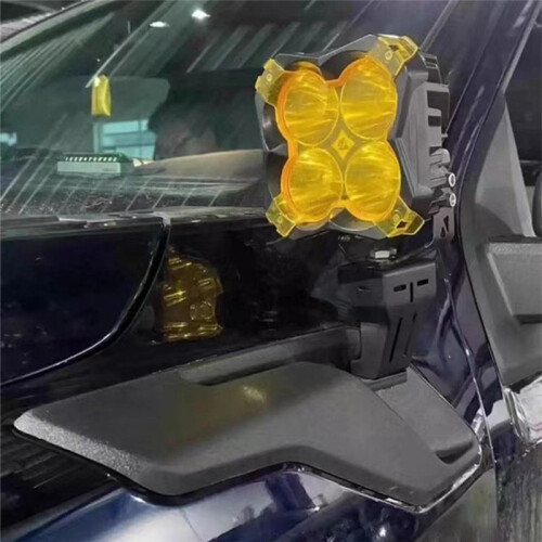 Front Engine Hood Side Spotlight A-Pillar Mounting Brackets for  Raptor 2022-2024 LED Work Light Bracket 1
