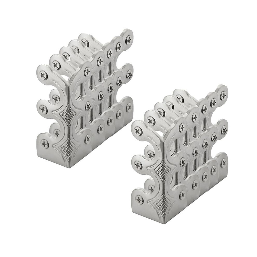 10Pc Skiffers Baseboard Corner Protectors,Solid Brass Skirting Board Protectors,Baseboard Corner Protectors Silver 6031891352033