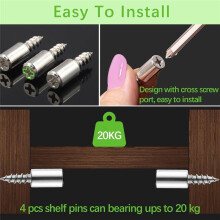 84 PCS Self-Tapping Screws Cabinet Laminate Support Shelf Pins for Shelves Wooden Kitchen Cabinets Bookcases Wardrobes
