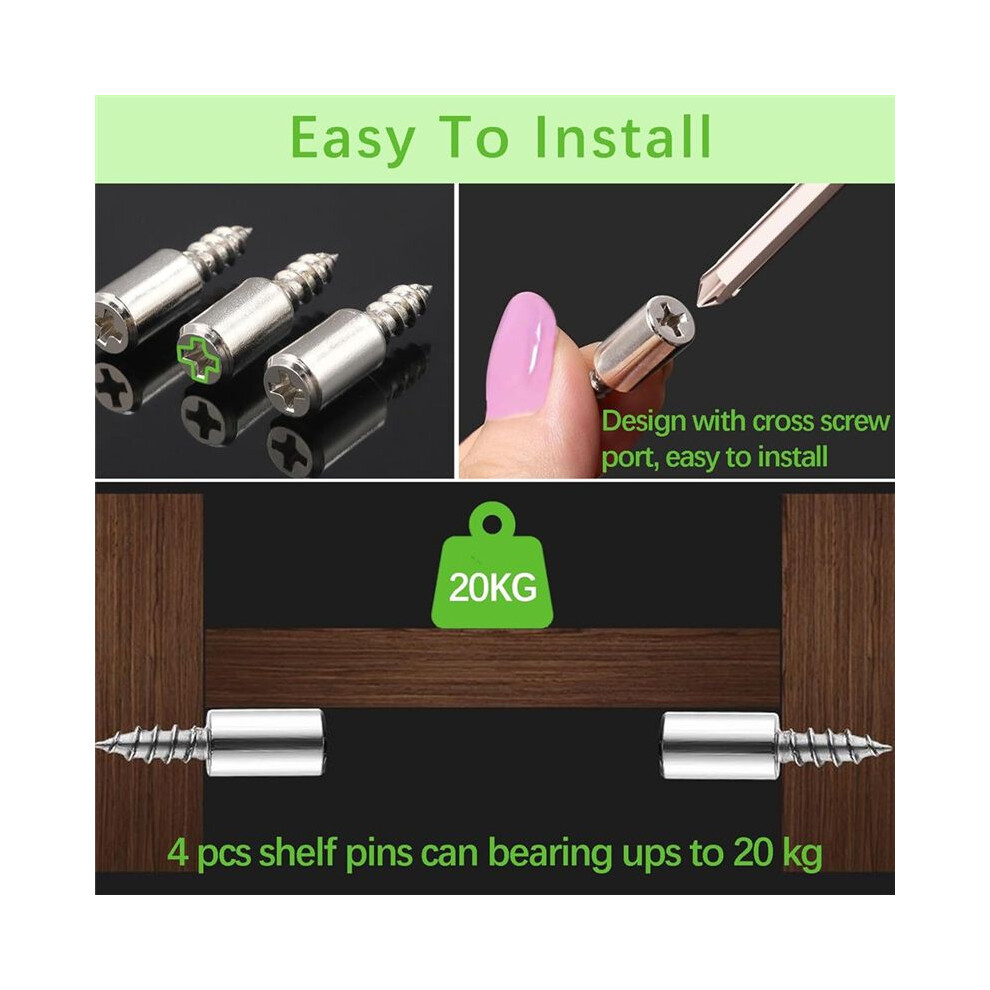 84 Pcs Self-Tapping Screws Cabinet Laminate Support Shelf Pins For Shelves Wooden Kitchen Cabinets Bookcases Wardrobes 6033723308430